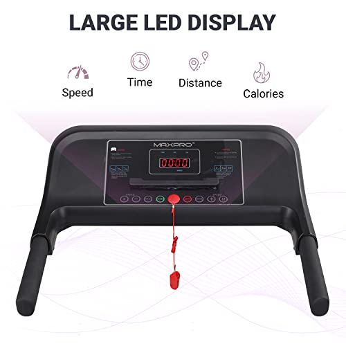 MAXPRO PTM 370 3Hp Peak DC Motor Foldable Treadmill with Free Diet Plan, Home Use Cardio Treadmill, Max Speed 12.8Km/Hr, LED Display,I Pad Holder, Max.User Weight 100Kgs, Free-Installation Assistance 2 41Zi6Q3wgTL