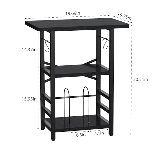 YAKANJ Record Player Stand with Vinyl Storage and Extended Desktop, Black #TOP30