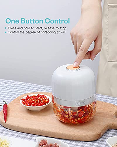 Electric Mini Garlic Chopper, Olrid Mini Chopper Food Processor, Garlic Mincer, For Chop Onion Ginger Vegetable Pepper Spice Meat, Baby Food (250Ml) #TOP1