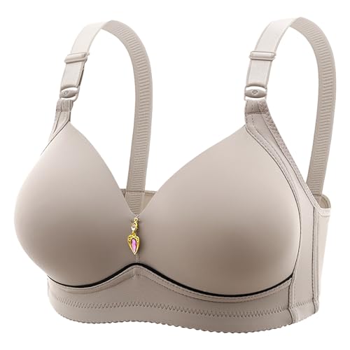 Sujetadores de Soporte para Mujer, Sujetadores con Correa Ajustable, Total, cómodos, sin Aros, inalámbricos Sujetador Up Sin Tirantes Sujetador Sin Reductor (Grey, F)