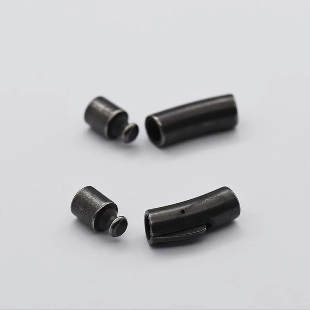 10 pièces Fermoirs à baïonnette en Acier Inoxydable (Trou de 2 à 6 mm) Boucle à Pression Fermoirs pour Cordon en Cuir pour la Fabrication de Bracelets et de Bijoux DIY