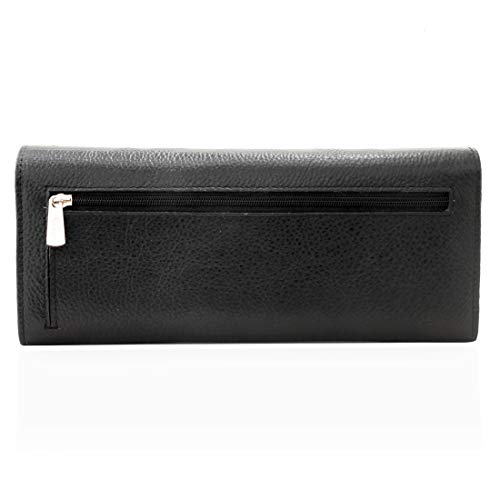 Image of Wenz Genuine Leather Wallets for Women Ladies Purse Handbag Clutch Bags-RLCB-1 (Black)