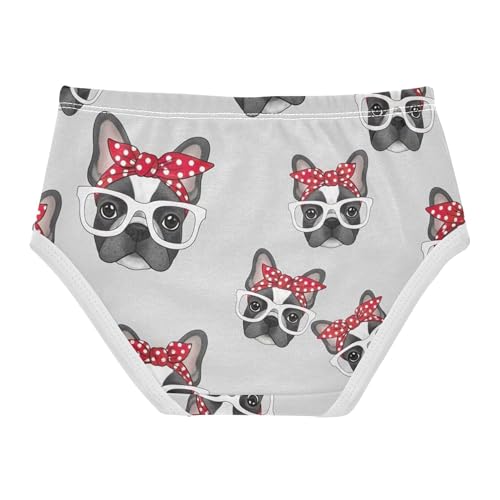Cartoon French Bulldogs White Cute Panties Girl Girls Underwear Toddler Cotton Artistic Underpants Briefs 2t2