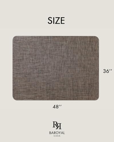 Image of Baroyal Office Chair Mat for Hardwood Floor Under Desk Computer Rolling Chair Mat for Wood /Tile Floor Non-Slip Heavy Duty Desk Rug PVC Plastic Hard Floor Protector 36 inch x 48 inch (Dark Walnut)