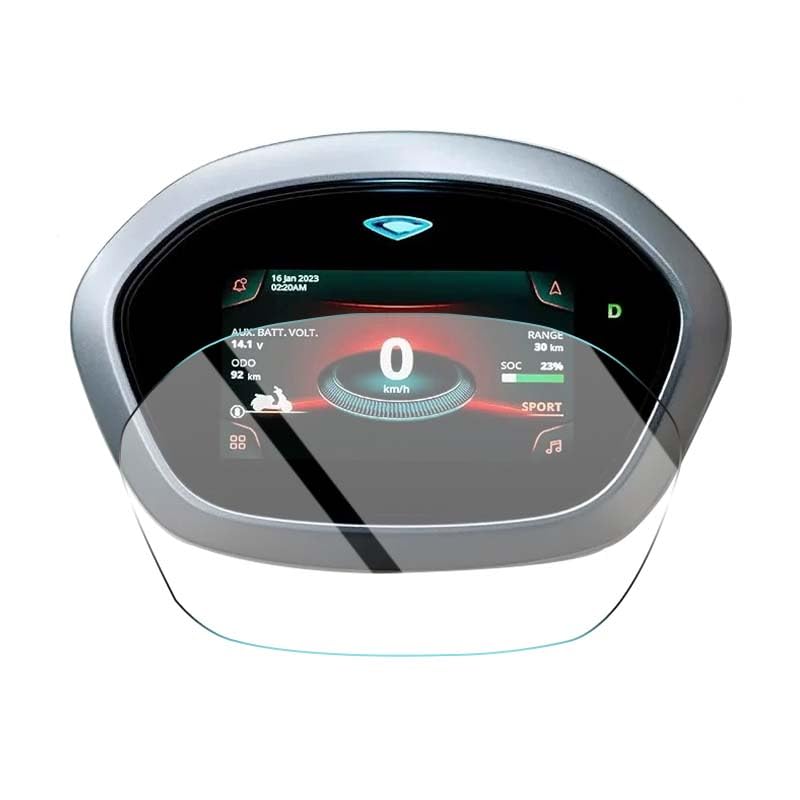 FCS {Pack of 1} Scooter Speedometer Screen Protector Compatible for Bajaj Chetak 3502/3501 | HD Clear | Scratch Resistant | Easy Install | Bubble Free |9H Anti Shock Edge to Edge Coverage Screen Guard for Chetak 3502 (Glossy)-image-46