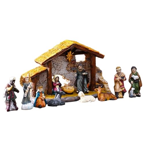 Crèche de Noël en résine de collection artisanale pour décoration de table - 5