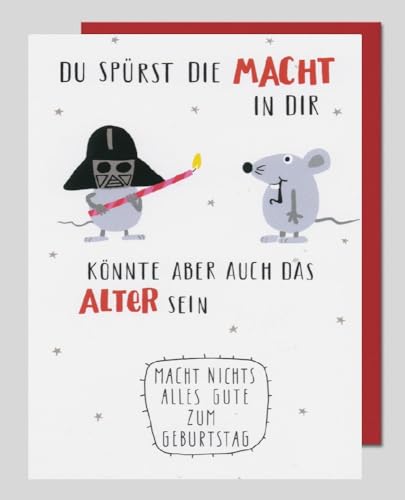 Michel Verlag Glückwunschkarte Geburtstagskarte DU SPÜRST DIE MACHT IN DIR lustige Klappkarte für jeden Star Wars-Fan! Ausgefallene Comic Birthday Card. Inkl. Umschlag. 12x17cm Made in Germany!
