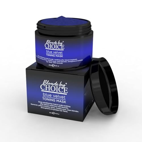 Blue Velvet Toning Mask Hair Toner For Bleached Hair From Blonde By Choice Deep Conditioning Hair Treatment With Scalp Relief For Bleach Damaged Hair & Tonal After Care For Blonde Hair Dye 250ml