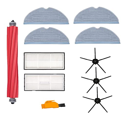 YANC 11 Stück Hauptbürste Filter Seitenbürsten Wischtücher Reinigungsbürste Zubehör Ersatz Set für Xiaomi Roborock S7 S7+ S7 Plus T7S T7plus T7Splus T7+ T7S+ Staubsauger Saugroboter Ersatzteile Cover