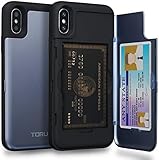 iPhone X Case, TORU [Slim Hard Wallet Case] Card Holder ID Slot Protective Dual Layer Cover with Hidden Storage Compartment & Mirror for Apple iPhone X / iPhone 10 (2017) - Orchid Gray