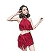 Produktbild Badeanzug, Damen Spa Bikini Dreiteilige Parfüm Split Flachen Winkel Gesammelt (Color : Red, Size : XL)