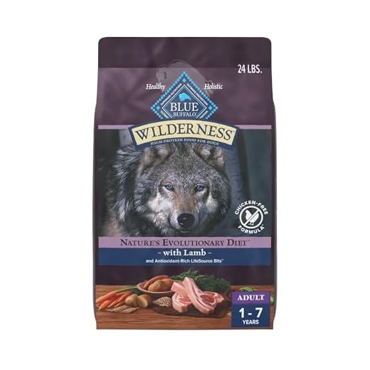 Blue Buffalo Wilderness 38 g Protein, Meat Rich Natural Adult Dry Dog Food, Lamb, Chicken-Free Formula, 24lb Bag