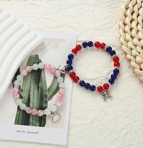 Image of Spiderman Kitty Magnetic Friendship Bracelets, Couple's Bracelets, Valentine's Day Gifts for BFF, BF, GF, Women, Men, Girls, Kids