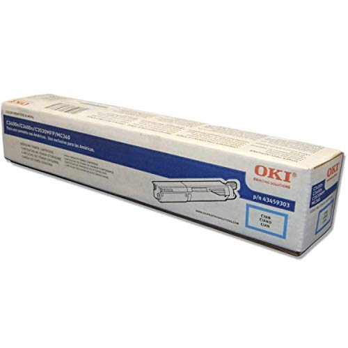 Weekly Top Sale Okidata 43459303 C3300 C3400 C3450 C3600 Toner Cartridge (Cyan) in Retail Packaging