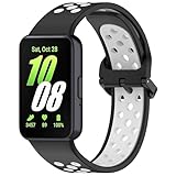 xhKJO Bracelet de Montre pour Galaxy Fit 3 SM-R390 Strap, Bracelets de Montres, Silicone Bracelets Montre Armband Strap Bande avec fermoir Sangle pour Samsung Galaxy Fit 3 SM-R390 Watch (noir blanc)