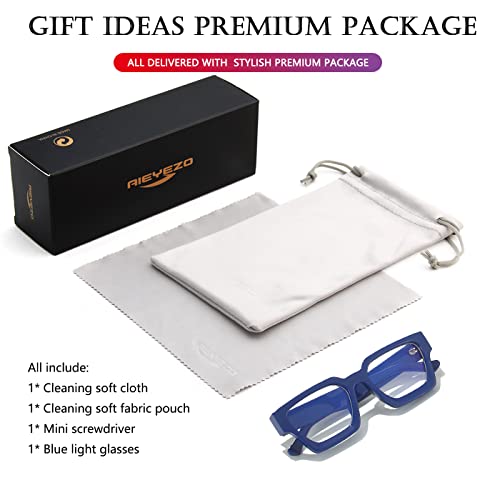 Image of AIEYEZO Square Thick Frame Glasses for Women Men Fashion Blue Light Glasses Trendy Chic Computer Eyeglasses