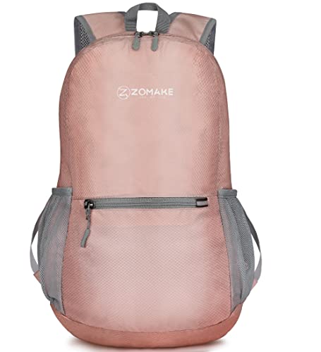 ZOMAKE Ultra Lightweight Hiking Backpack 20L – Water Resistant Small Backpack Packable Daypack for Women Men(Dirty Pink)