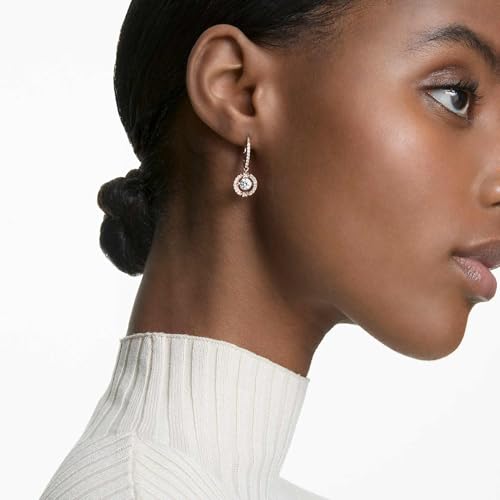 SWAROVSKI Una Pierced Drop Earrings with Dancing Crystal and Matching Pavé on a Rose-Gold Tone Finish Setting, Part of the Swarovski Una Collection4