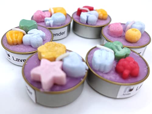 Sukdecor Scented Tea Lights Candles Soy Wax 100% Aroma Handmade Home Décor, Set 6 Lavender #TOP1