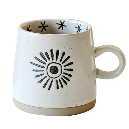 Taza cerámica con diseño de luna y sol, 13.5 oz miniatura 1