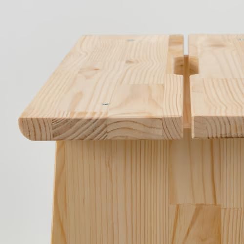 Solid Pine Wooden Storage Stool - Rustic Seat, Side Table or Nightstand with Hidden Compartment & Handle - Multipurpose Indoor Bench, Natural Finish, 11 x 19.25 x 17.75 Inches