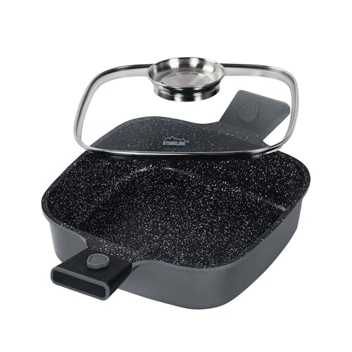 STONELINE SMART Servierpfanne 24 cm, Eckige Pfanne mit Deckel,...