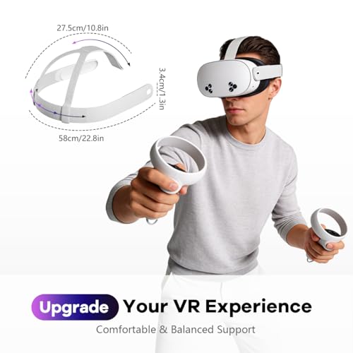 Image of ZORBES Compatible with Meta Quest 3 /3S, VR Headset Head Strap Adjustable VR Headset Stretchy Nylon Webbing Strap for Gaming Snug Fit Enhanced Support Headband