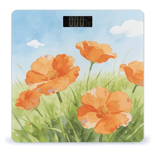 Orange Flowers Balanza Digital Cuerpo 180kg LCD miniatura 1