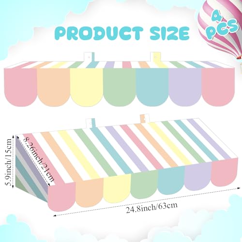 Image of Tallew 4 Pcs 3D Circus Awning Wall Decoration Farmers Market Party Decorations Carnival Awning for Halloween Carnival Theme Party Classroom Decorations(Pastel)