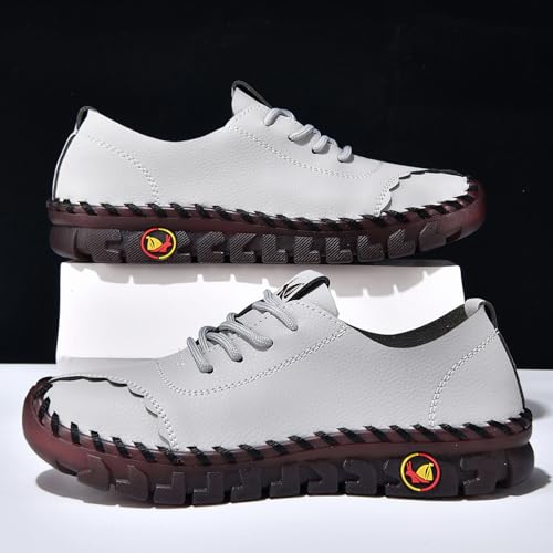 Image of Women's Tendon Soft Sole Casual Orthopedic Shoes Fashion HandSewing Leather Non-Slip Flat Loafers Low-top Outdoor Comfy Breathable Walk Mam Nurse Shoes