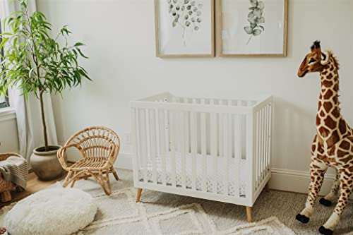 Nodnal Co. 3 Fitted Gray Mini Crib Pack N Play Playard Portable Crib Sheets Set - 100% Oeko-Tex Cotton Baby Girl/Boy Nursery Bedding, Gender Neutral Polka Dot Stripe Travel Pack And Play Playpen Sheet #TOP5