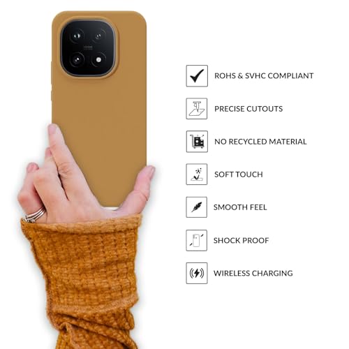 Image of SPRIG Compatible with IQOO 15 5G SilkTone Silicone Back Cover Drop Tested Shock Proof Mobile Case for Men, Women, Boys and Girls with Camera Protection (Golden Brown)