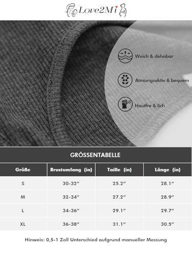 Love2Mi 3 Pack Damen Umstandstop Umstandsmode Tanktops Ärmelloses Umstands T-Shirt Schwangerschaftskleidung