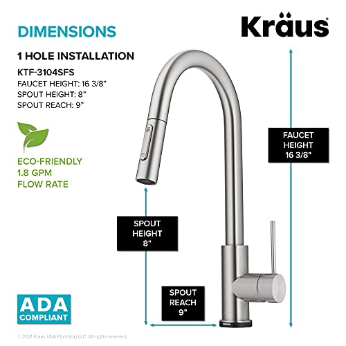 Kraus KTF-3104SFS Oletto Contemporary Single-Handle Touch Kitchen Sink Faucet thumb #5