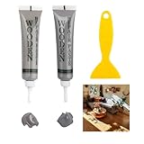 2 Farben Laminat Reparaturset, Hohe Leistung Parkett Reparaturset, Holzreparatur Set zum Reparieren von Kratzern, Rissen, Verfärbungen für Holzmöbel, Boden, Türen und Oberflächen von