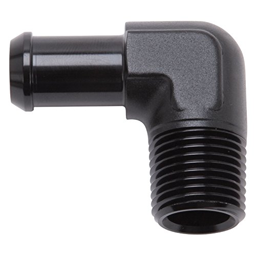 Edelbrock 8178 Heater Hose Fitting 90 Degree 1 2 in. NPT And 5 8 in. Barb Black Heater Hose Fitting