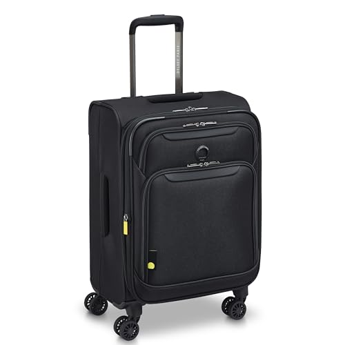 Image of DELSEY PARIS Sky Max 3.0 Carry-On 21 Inch, Lightweight Softside Expandable Luggage, Spinner Wheels, Soft Touch Handle, Onyx Black