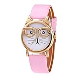 2023 Women Wrist Watches_ Cat Dial Gift Fashion with Glasses Watch Strap Quartz Women's Women's Valentine's Day Gift