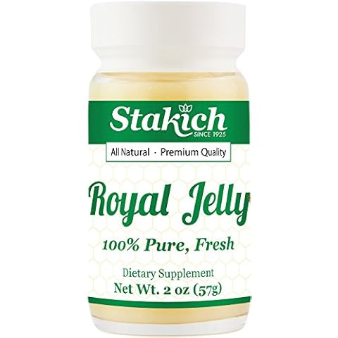 Stakich Fresh Royal Jelly - Pure, All Natural - No Additives/Flavors/Preservatives Added - 2 Ounce (57 Grams) Cover
