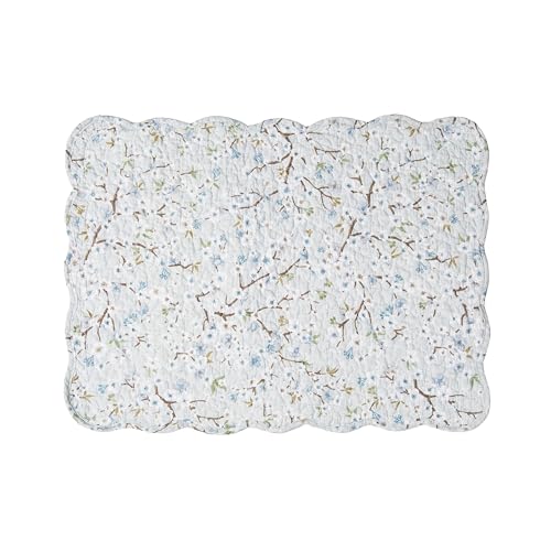 Image of 13 inch x 19 inch Serenity Quilted Vintage Floral Scalloped Spring Set of 6