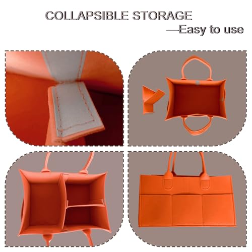 Image of Baby Diaper Caddy is a versatile baby basket designed for nursery storage, car organization, and as a thoughtful gift for baby showers. Perfect for storing diapers and baby wipes. (Orange)