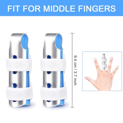 Finger Splint, 2pcs Finger Support Brace for Arthritis Knuckle Immobilizationm, Large Size