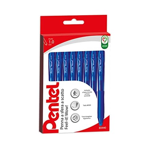Pentel BX440 Feel-it Wow bolígrafo de bola azul 1,0 mm 8 uds. Cover