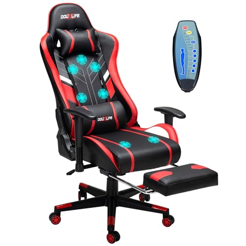 Douxlife 7-Point Massage Gaming Chair, 175° Gaming Recliner with ...