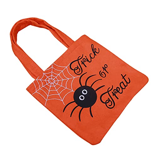 Sac de courses réutilisable pour Halloween - Pour bonbons, cadeaux, achats alimentaires, remise de diplôme, décorations 2022 - Violet et or (orange, taille unique)