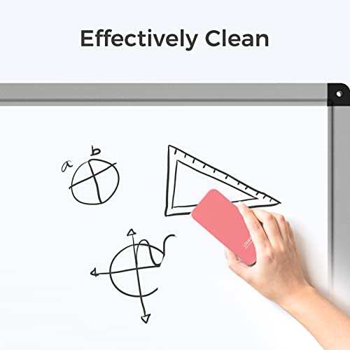 Loukin 2 Pack Magnetic Dry Erase Eraser, Whiteboard Eraser, Glass Board Eraser(Pink), Free 3.4 Oz Whiteboard Cleaner * 2 Included, For Classroom, Home And Office Use #TOP1