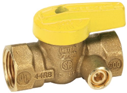 Homewerks, Brass, 1/2-Inch VGV1LSB3B Premium Side Tap Gas Ball Valve, x Female Thread