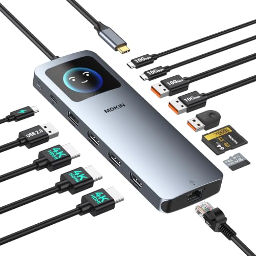 Image of MOKiN USB C Docking Station 3 HDMI, Laptop Dockingstation Triple Display