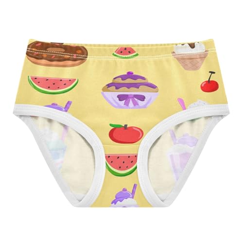 Girls' Underpants Kids Cotton Underwear Panties Briefs For Girl Age 2-8 Years Dessert Cake Doughnut Icecream