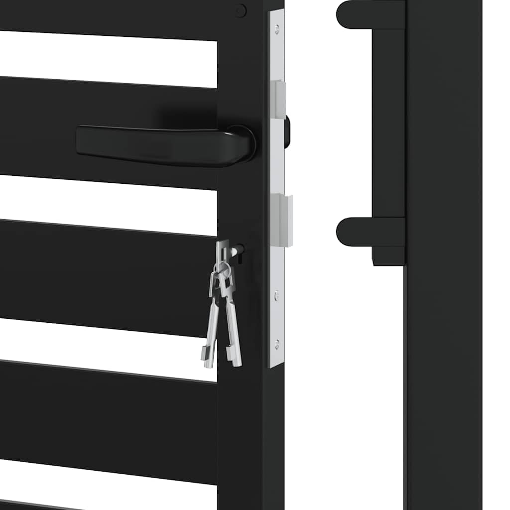 Gartentor Abschließbar Aluminium, Zauntor, Zauntür,Gartentür, Schwarz 100x150 cm